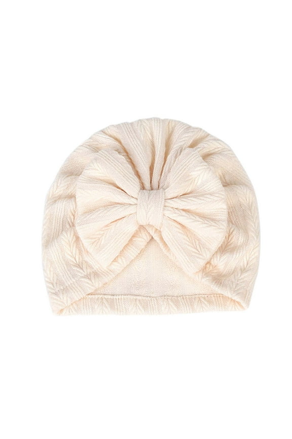 0-24 Months Newborn Girls' Hats Infant Big Bow Hat Baby Shower Toddler Kid Headwrap (Beige,Free Size)