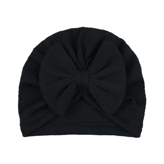 LpwkSSA 0-24 Months Newborn Girls' Hats Infant Big Bow Hat Baby Shower Toddler Kid Headwrap (Black,Free Size)