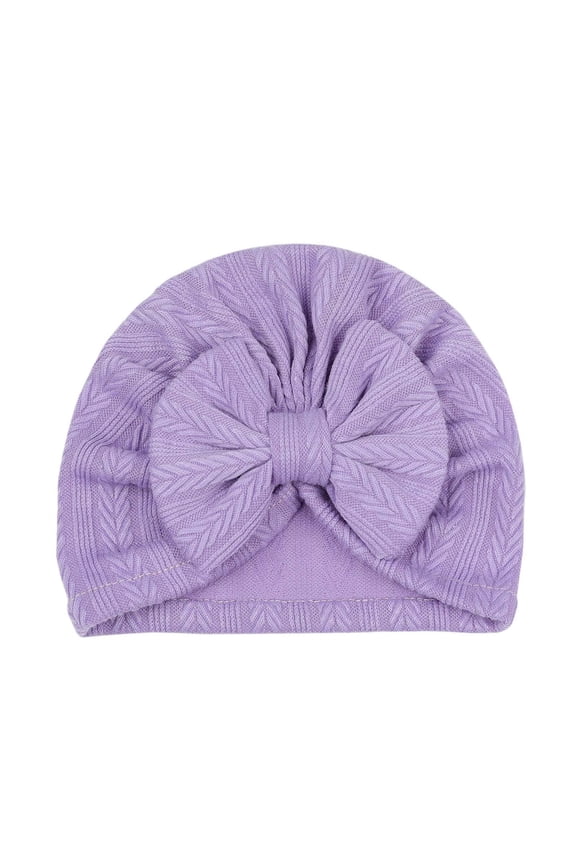 0-24 Months Newborn Girls' Hats Infant Big Bow Hat Baby Shower Toddler Kid Headwrap (Purple,Free Size)