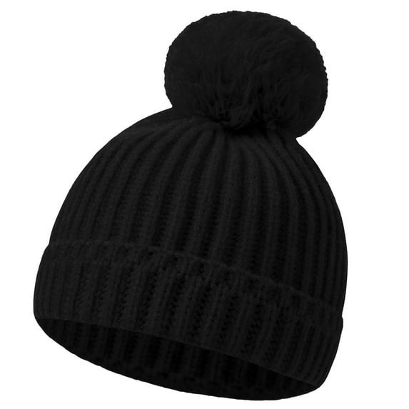 LpwkSSA Baby Solid Color Knitted Woolen Hat for Boys and Girls Winter Solid Color Knitted Hat for Babies (Black,0 Months)
