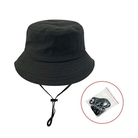 LpwkSSA Baby Sun Hat Toddler Boys Girls Summer Hats Baby Bucket Cap Kids Beach Hats (Black,Free Size)