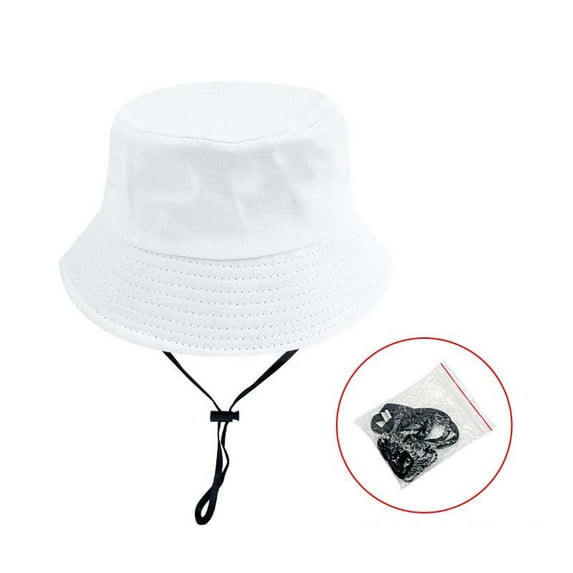 LpwkSSA Baby Sun Hat Toddler Boys Girls Summer Hats Baby Bucket Cap Kids Beach Hats (White,Free Size)