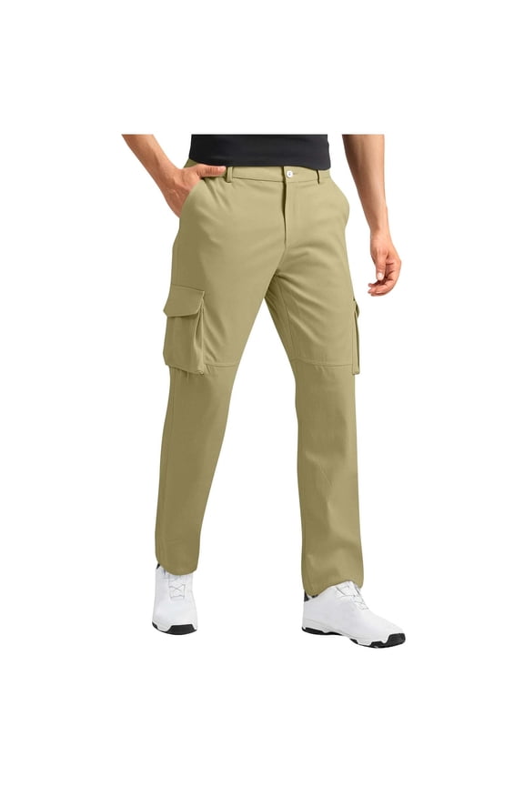 Casual Multi-pocket Zipper Button Work Pants Stylish Comfortable Daily Wear Ideal for Outdoor Climbing Fashion Work Pants All Season Men’s Full Length Trousers Yellow XXXXL