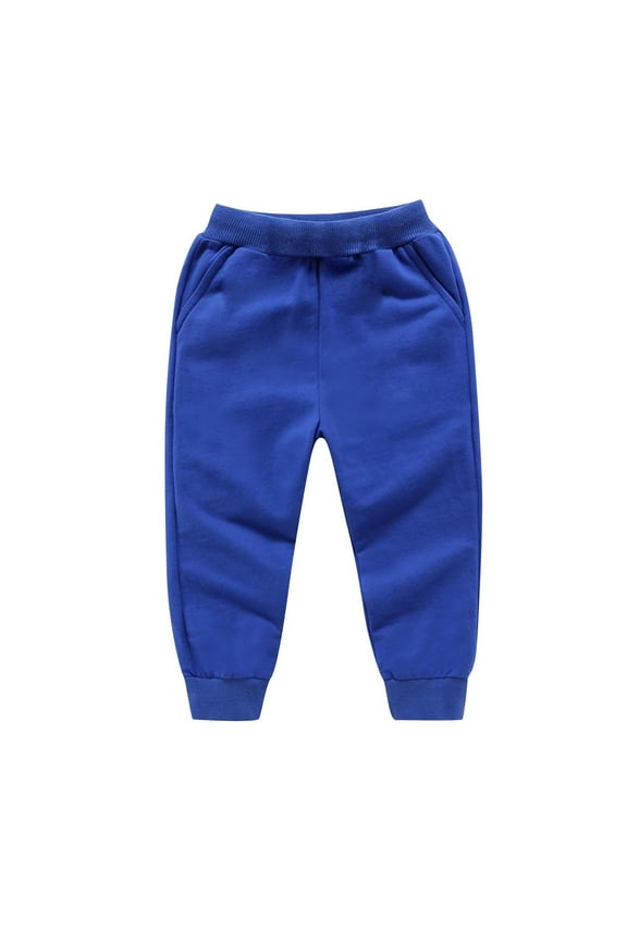 Children's Cargo Hiking Pants Lightweight Quick Dry Comfy Athletic Casual Outdoor Trip Pockets Elastic Waistband Pants Blue 9 Years