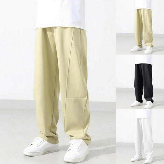 LpwkSSA Children's Elastic Waist Pants Solid Color Ankle Binding Sports Pants Mid Size Casual Fashion Outerwear Pants with Pockets Black 5 Years