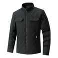 thumbnail image 1 of LpwkSSA Fashion Man No Hat Pocket Zipper Solid Color Tops Long Sleeves Cotton Loose Coat Men's Lightweight Jackets Black L, 1 of 8