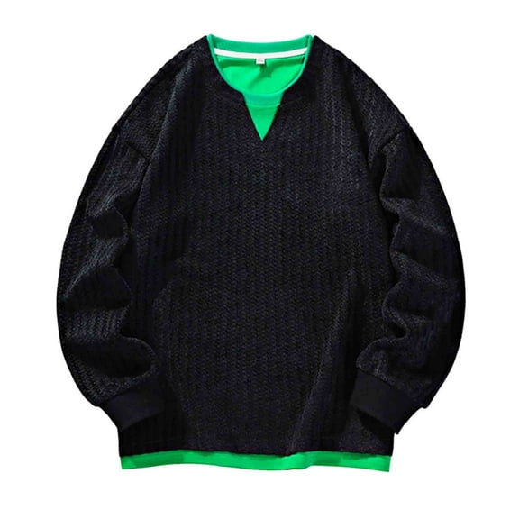 LpwkSSA Fashionable Loose Sports Sweatshirt with Drawstring Pocket Breathable Fabric Long Sleeve Suitable for Outdoor Casual Daily Wear Men’s Activewear Black XL