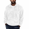 thumbnail image 1 of LpwkSSA Fleece Lined Sweatshirt for Men Quarter Zip Pullover Plush Lambskin Quarter Zip Fleece Pullover Sports Sweatshirt with Pocket White XXXL, 1 of 5