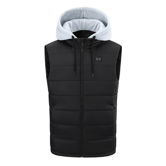 LpwkSSA Heated Vest for Men with Battery Pack Winter Warm Heating Vest with Two Control 15 Heat Zones Usb Charging Windproof Heating Jackets for Outdoor Cycling Gray XL