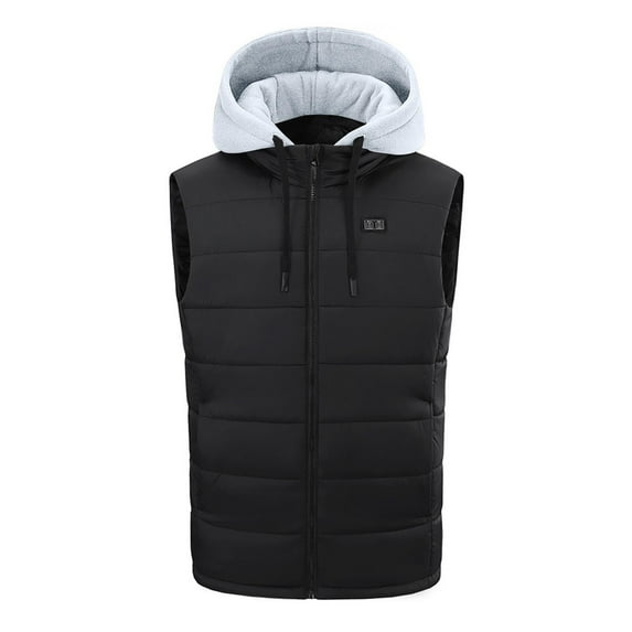 LpwkSSA Heated Vest for Men with Battery Pack Winter Warm Heating Vest with Two Control 15 Heat Zones Usb Charging Windproof Heating Jackets for Outdoor Cycling Gray XXXL