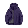 thumbnail image 1 of LpwkSSA Hiking Jackets for Men Casual Fashion Solid Color Long Sleeved Hooded Zipper Pocket Sports Outdoor Jacket Outdoor Windbreaker Purple XXL, 1 of 7