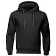 thumbnail image 1 of LpwkSSA Hooded Fleece Coat for Men Long Sleeve Plus Size Fleece Solid Color Stitching Drawstring Pockets Sweatshirts Sports Coat Black XL, 1 of 6