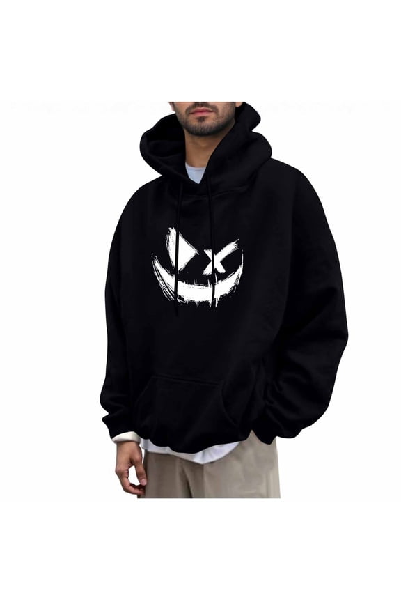 Hooded Sweatshirt Casual Long Sleeve Fleece Lined Oversized Graffiti Print Adjustable Drawstrings Versatile Streetwear Ideal for Daily Wear or Outdoor Activities Black L