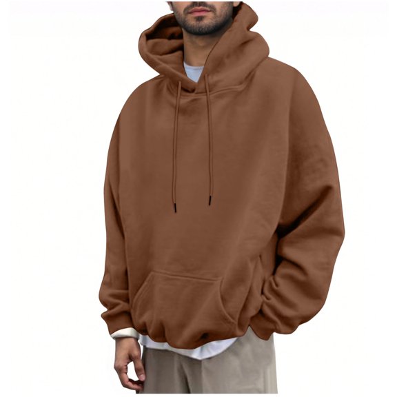 LpwkSSA Hooded Sweatshirt with Graffiti Print Oversized Design Drawstring Adjustable Fleece Lined Casual Sweatshirt for Women Daily Wear Streetwear Style Brown L