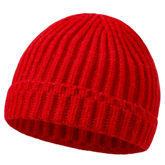 LpwkSSA Kids Knit Beanie Cap Winter Warm Hats Classic Knitted Caps for Boys Girls (Red,0 Months)