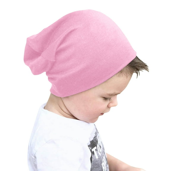 LpwkSSA Kids Toddler Winter Warm Hat Fashion Hip Hop Solid Color Comfortable Head Cap For Girls Boys (Pink,Free Size)