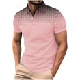 thumbnail image 1 of LpwkSSA Men Casual Round Neck Printing Pullover Fitness Sports Shorts Sleeves T Shirt Blouse Pink M, 1 of 5