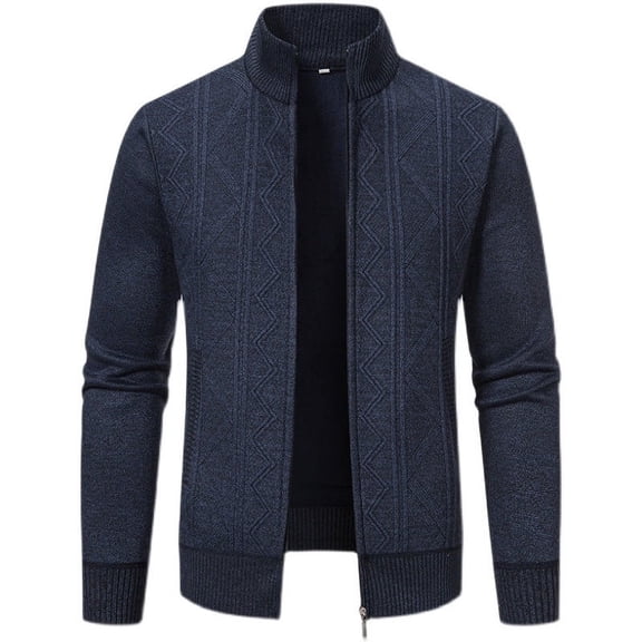 LpwkSSA Men Casual Zipper Knit Coat Turndown Collar With Pocket Long Sleeve Stylish Fashion Outerwear Ideal for Outdoor Daily Casual Wear Gray XXXXL