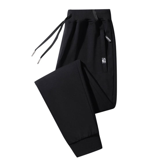 LpwkSSA Men Tethered Closed Pencil Pants Casual Fitness Drawstring Sweatpants Soft Breathable Fabric Relaxed Fit Perfect for Yoga Home Work Daily Activities Full Length Pants Black M