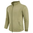 thumbnail image 1 of LpwkSSA Men's Cardigan Coat Double Sided Fleece Zipper Long Sleeve Stand Collar Solid Color Warm Coat with Pockets for Casual Sports Style Green XL, 1 of 7