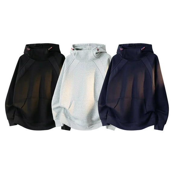 LpwkSSA Men's Cardigan Hooded Coats Casual Fashion Zipper Cardigans Hooded Open Zipper On Both Arms Sweatshirt Pocket Coat Green S