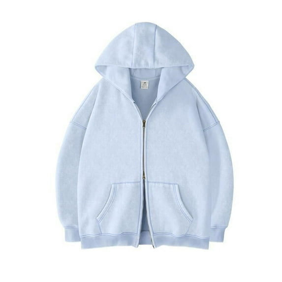 LpwkSSA Men's Cardigan Sweater Jackets Double Zipper Hooded Casual Fashion Sweatshirt Cardigan Solid Color Long Sleeved Jacket Blue XXL
