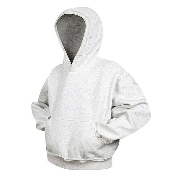 LpwkSSA Men's Casual Fashion Hoodie Lightweight Hooded Sweatshirt Pollover Long Sleeve Stand Collar Solid Coat with Kanga Pocket White L