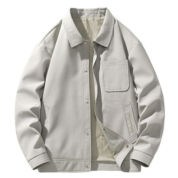 LpwkSSA Men's Casual Fashion Loose Long Sleeve Cardigan Soft Comfortable Pocket Button Sweatshirt Warm Winter Coat for Daily Outdoor Activities Gray XXXL