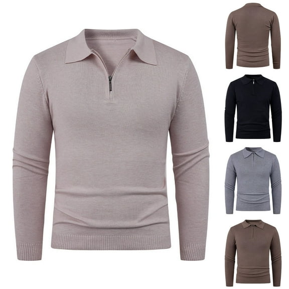 LpwkSSA Men's Casual Half Zipper Long Sleeve Knitted Sweater Soft Breathable Fabric Loose Fit Hooded Comfortable Fashion Top Outdoor Winter Wear Black L