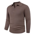 thumbnail image 1 of LpwkSSA Men's Casual Half Zipper Long Sleeve Knitted Sweater Soft Breathable Fabric Loose Fit Hooded Comfortable Fashion Top Outdoor Winter Wear Brown XXXL, 1 of 8