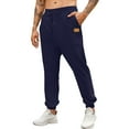 thumbnail image 1 of LpwkSSA Men's Casual Jogger Pants Elastic Waist Drawstring Side Pockets Tapered Leg Comfortable Lightweight Sportswear for Outdoor Activities Daily Wear Blue L, 1 of 4