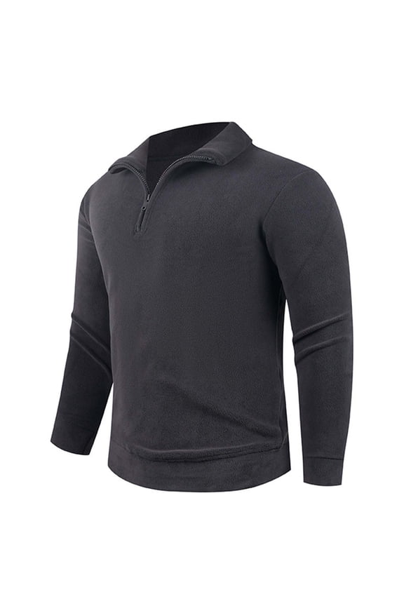 Men's Casual Long Sleeve Half Zipper Coat Lapel Collar Warm Fleece Soft Fabric Adjustable Hood Relaxed Oversized Trendy Jacket for Outdoor Daily Comfortable Wear Gray XXL