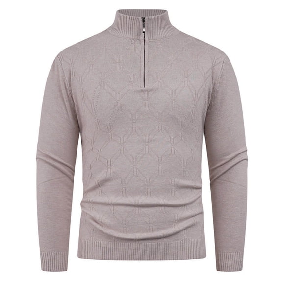 LpwkSSA Men's Casual Pullover Sweater Loose Fit Long Sleeve Zipper Stand-up Collar Lightweight Breathable Fabric Comfortable for Winter Outdoor Daily Wear Fashion Yellow M