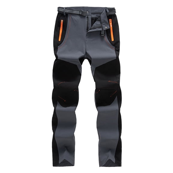 LpwkSSA Men's Casual Sports Blouse Zipper Pockets Outwear Lightweight Breathable Stretchy Pants Trousers Tactical Waterproof Quick-Dry Hiking Gear Outdoor Activities Gray M