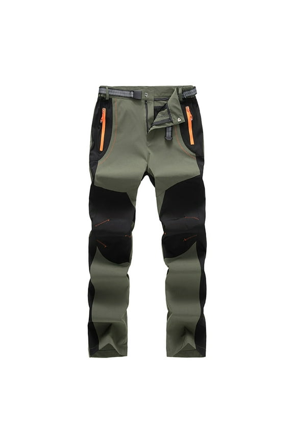 Men's Casual Sports Blouse Zipper Pockets Outwear Lightweight Breathable Stretchy Pants Trousers Tactical Waterproof Quick-Dry Hiking Gear Outdoor Activities Green XXXL