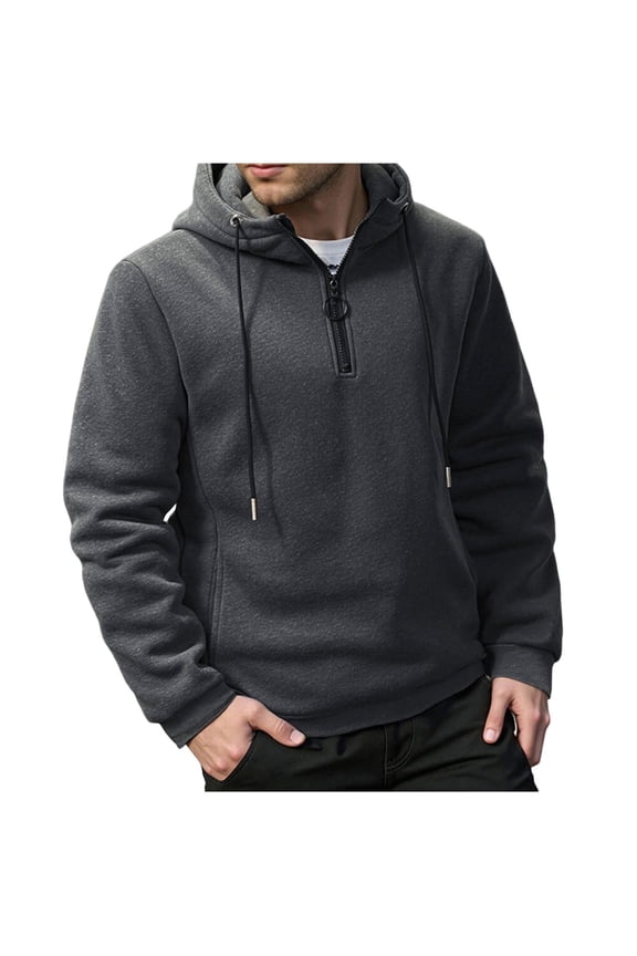 Men's Casual Zipper Hoodie Long Sleeve Pocket Sweatshirt Comfortable Stylish Lightweight Daily Wear Spring Summer Outdoor Exercise Gray XL