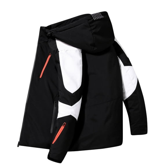 LpwkSSA Men's Down Jacket Winter Solid Color Warm Thickened Outdoor Stand Collar Coat Casual Fashion Loose Padded Clothing Black XXXL