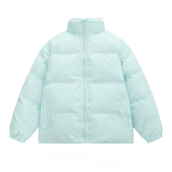 LpwkSSA Men's Down Jacket Winter Solid Color Warm Thickened Outdoor Stand Collar Coat Men Casual Loose Padded Clothing Blue XXXXL