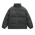 thumbnail image 1 of LpwkSSA Men's Down Jacket Winter Solid Color Warm Thickened Outdoor Stand Collar Coat Men Casual Loose Padded Clothing Gray XXL, 1 of 3