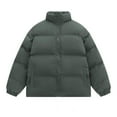 thumbnail image 1 of LpwkSSA Men's Down Jacket Winter Solid Color Warm Thickened Outdoor Stand Collar Coat Men Casual Loose Padded Clothing Green XL, 1 of 3