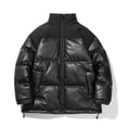 thumbnail image 1 of LpwkSSA Men's Down Jackets Winter Solid Color Stand Collar Down Jacket Zipper Cardigan Pocket Long Sleeve Padded Jacket Coat Black XL, 1 of 6
