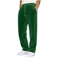 thumbnail image 1 of LpwkSSA Men's Fashion Cargo Hiking Pants Drawstring Joggers Pants Workout Sweatpants Straight Leg Cargo Pants with Pockets Green M, 1 of 4