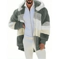thumbnail image 1 of LpwkSSA Men's Fashion Casual Hoodie Coat Fleece Blouses Coats Patchwork Long Sleeve Knitting Hooded Plush Zipper Cardigan Jacket Green XXL, 1 of 7
