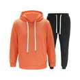 thumbnail image 1 of LpwkSSA Men's Fashionable Hooded Long Sleeve Set Comfortable Soft Casual Wear Casual Pants for Daily Outdoor and Leisure Activities Orange XXXXL, 1 of 7