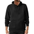 thumbnail image 1 of LpwkSSA Men's Fleece Hoodie Heavyweight Cotton Zipper with Pockets Sweatshirt Regular Long Sleeve Solid Color Outwear Sweaters Casual Plain Black M, 1 of 5