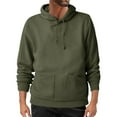 thumbnail image 1 of LpwkSSA Men's Fleece Hoodie Heavyweight Cotton Zipper with Pockets Sweatshirt Regular Long Sleeve Solid Color Outwear Sweaters Casual Plain Green XL, 1 of 2