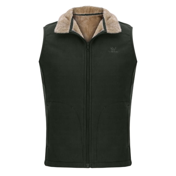 LpwkSSA Men's Fleece Padded Coat Softshell Vest Lightweight Sleeveless Casual Outerwear Vest Sleeveless Jacket with pockets for Outdoor Travel Green M