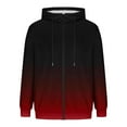 thumbnail image 1 of LpwkSSA Men's Gradient Hoodie Sweatshirts Full Zipper Long Sleeve Jacket Slim Fit Windproof Causal Fashion Outerwear with Pockets Red XL, 1 of 5