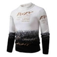 thumbnail image 1 of LpwkSSA Men’s Gradient Letter Stripe Knit Sweater Thickened Slim Warm Imitation Mink Knitted Sweater Half-High-Neck Collar Pullover Black XXXL, 1 of 3