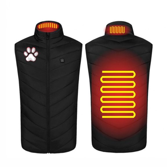 LpwkSSA Men's Heated Coat Winter Three Control 2 Heated Zone USB Intelligent Constant Temperature Puffer Vest Plus Size Zipper Sleeveless Coat Black XXL